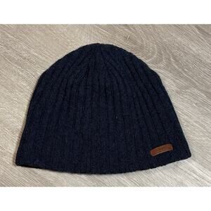 Barts Haakon Beanie Hat Unisex Navy Blue One Size 100% Lambswool